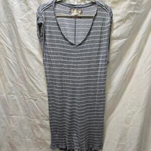 Saturday Sunday Anthropologie striped rib knit V-neck sleeveless short dress L